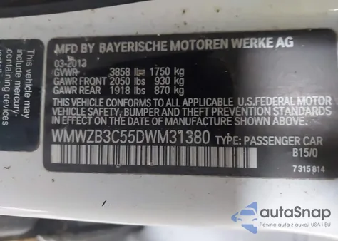 2013 Mini Countryman Cooper z USA, uszkodzony, nr VIN WMWZB3C55DWM31380
